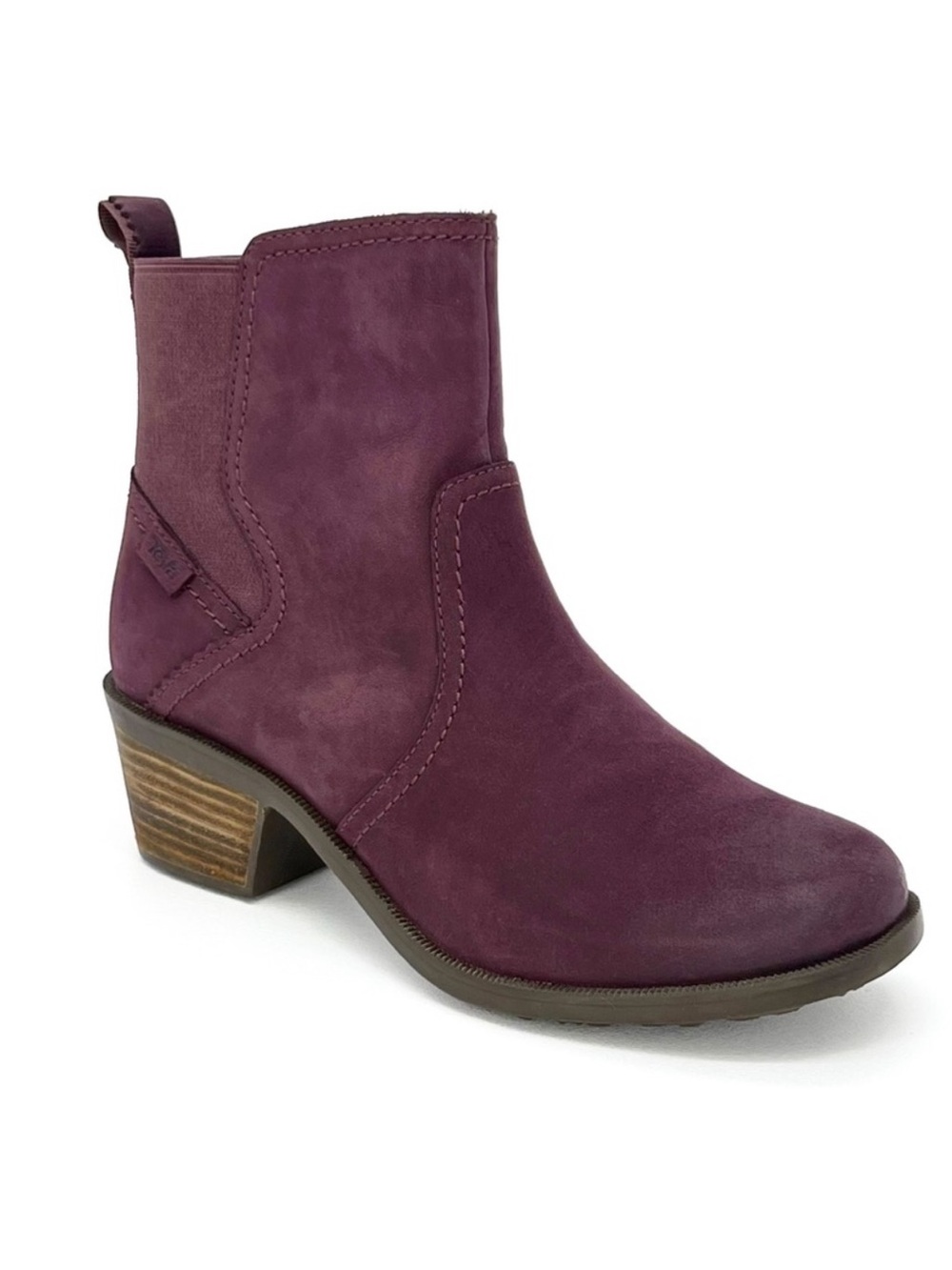 Teva Anaya Chelsea Waterproof Nubuck Leather Boot Purple Wine Sz 6.5